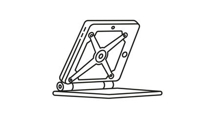 Foldable Tablet Stand, Portable Device Holder, Adjustable Angle, Line Art Icon © Ica
