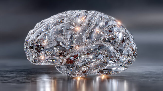 Diamond brain, symbol of genius, high IQ