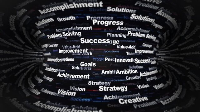 SUCCESS Keywords Animation on Tunnel Walls, Background, Loop

