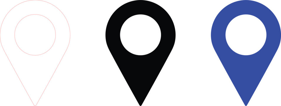 Location Pin Vector Icon &ndash; Map Marker, GPS Navigation and Place Pointer Illustration