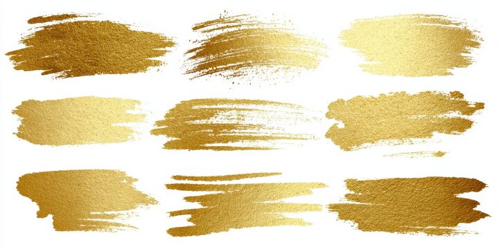 Golden Paint Brush Strokes Abstract Metallic Texture