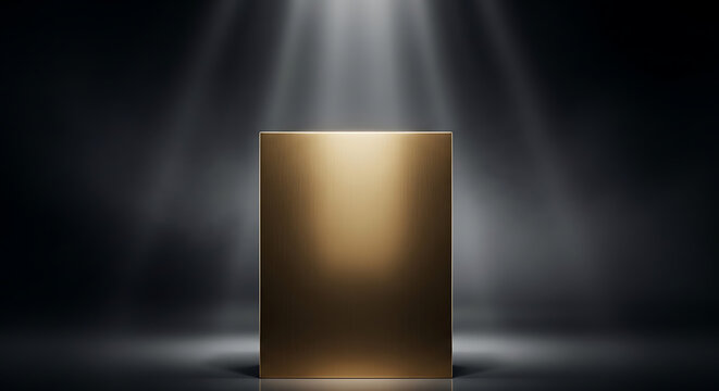 Gold cube podium with spotlight shining Full HD 4K Download 2025 2026