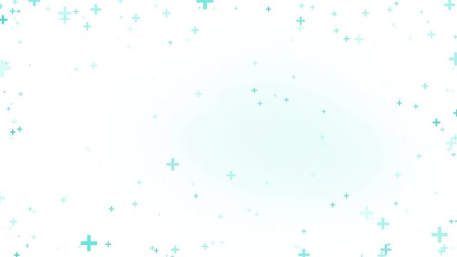 Medical plus sign icons floating on white background seamless loop
