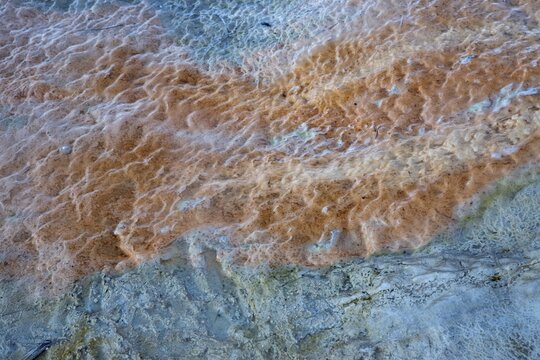 Colourful sinter deposits, Tatio Geysers, Regi&oacute;n de Antofagasta, Chile, South America