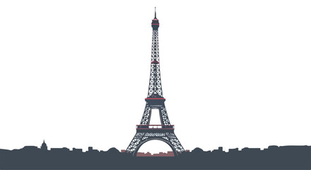 A gray Eiffel Tower stands alone © Regina