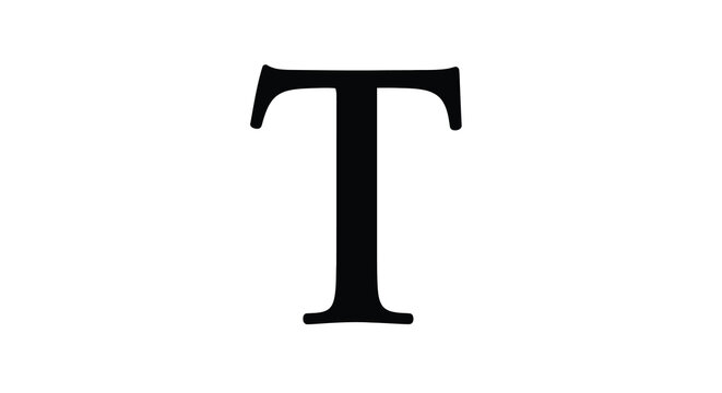  capital letter t in bold black font on white background high quality professional detailed modern elegant stylish clean crisp vibrant
