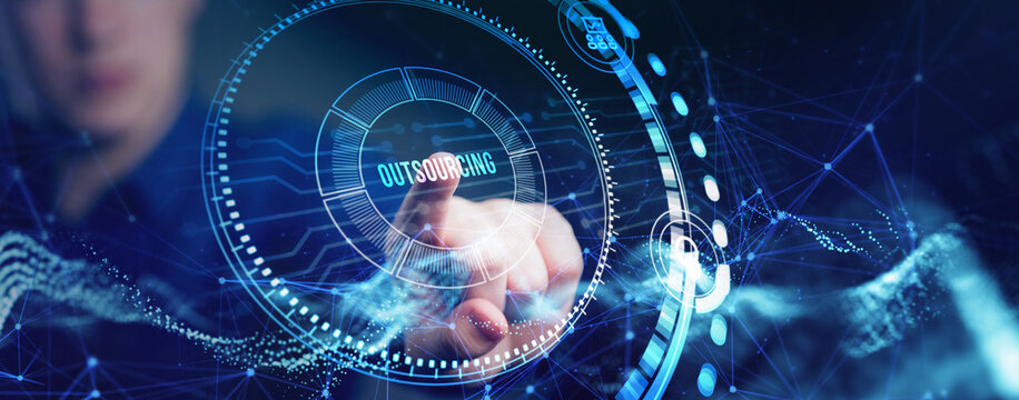 Business, Technology, Internet and network concept. Outsourcing human resources.