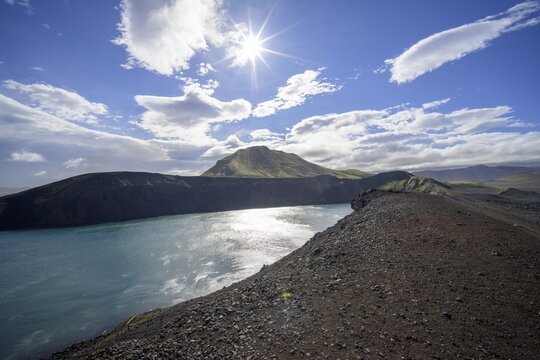 Caldera of Bl&aacute;hylur Volcano, Landmannalaugar, Su&eth;urland, Iceland