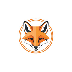 Obraz premium Fox Head Emblem within Circular Badge