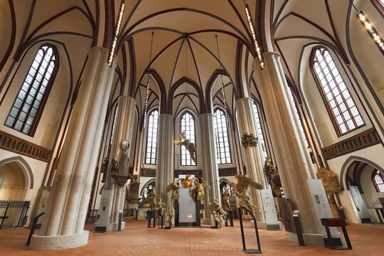 Nave of the renovated Saint Nicholas Church, Nikolai district, Berlin, Germany