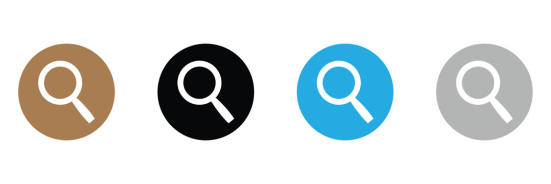 Search magnifying glass flat icon for apps and websites . Vector Illustration . EPS 10 .