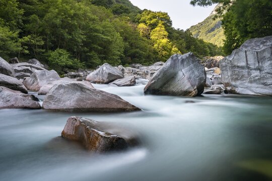Mountain river Verzasca, Verzasca Valley, Canton Ticino, Switzerland