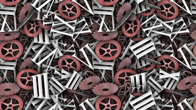 Pieces of Clock Seamless Endless Animation, Background, Loop
