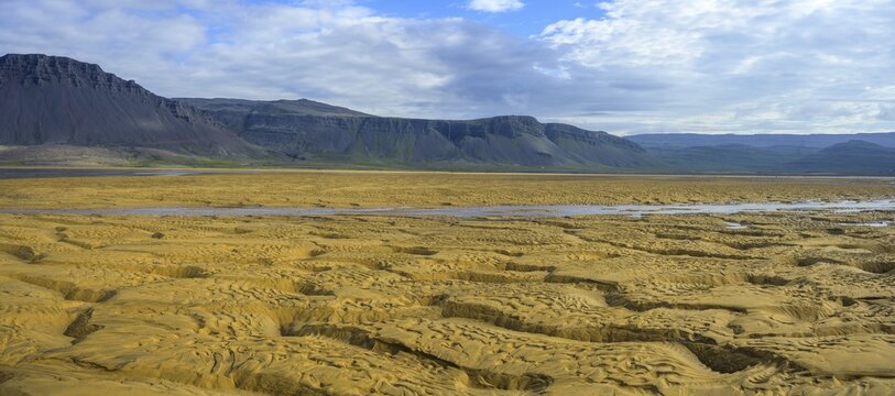 Structures in the sand, Rau&eth;asandur, Patreksfj&ouml;r&eth;ur, Vestfir&eth;ir, Iceland