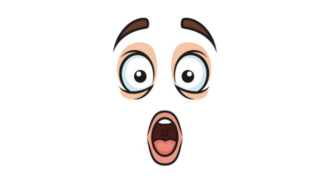 Shocked Face Expression Illustration.