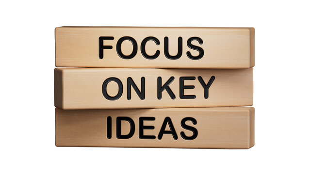 Focus on Key Ideas symbol. Concept word Focus on Key Ideas.Business and Focus on Key Ideas concept. Copy space.Supports PNG files with transparent backgrounds.