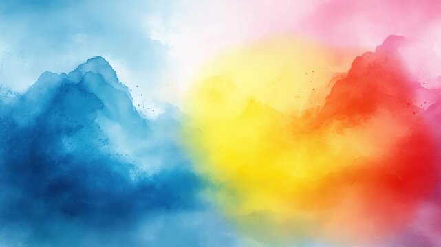 Abstract watercolor artwork with gradient colors blending
