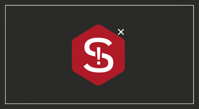 Red Shutterstock logo on hexagon.