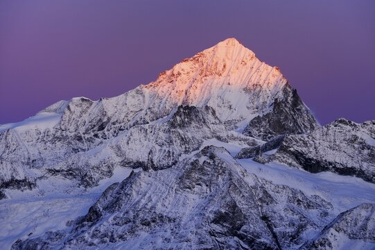 Dent Blanche mountain at dawn, Zermatt, Valais, Switzerland, Europe