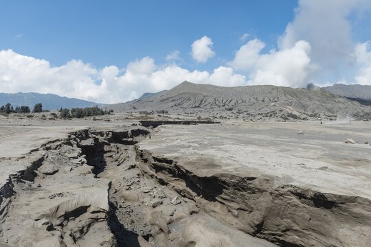 Crevasse, Mount Bromo, Mount Batok, Bromo Tengger Semeru National Park, East Java, Indonesia
