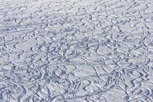 Tracks left in deep snow, Dachstein Massif, Styria, Austria, Europe