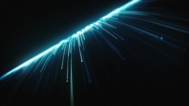 Tech Background Digital Flowing Strings
Abstract 3d digital lines and strings streaming in and out on black background