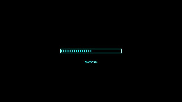 Classic loading progress bar element isolated for video game and interface