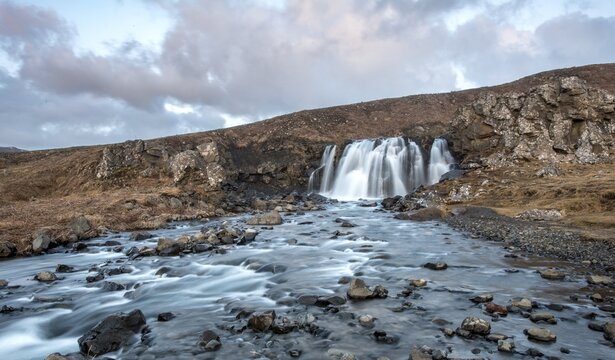 Fossar&eacute;tt Waterfall, Foss&aacute; River, Vesturland, Iceland