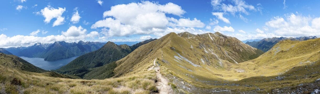 Kepler Track hiking trail, views of the South Fiord of Lake Te Anau, Kepler Mountains, Great Walk, Fiordland National Park, Southland, New Zealand