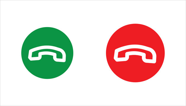 Answer and decline phone call buttons. Phone call. Telephone sign. Accept call and decline phone icons. Vector illustration icon.