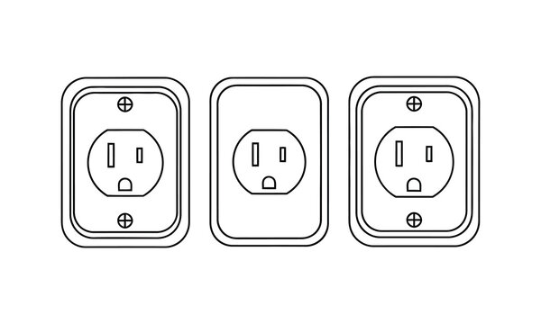 Three electrical outlets a simple wall plate illustration