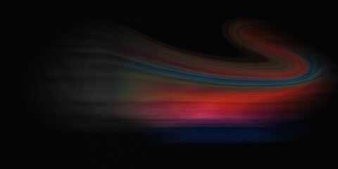 Abstract dark background with a swirling, colorful light trail creating a dynamic and mysterious effect. © SmartVector Studio