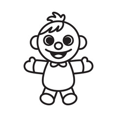 Fototapeta premium cartoon baby character with cheerful expression high quality