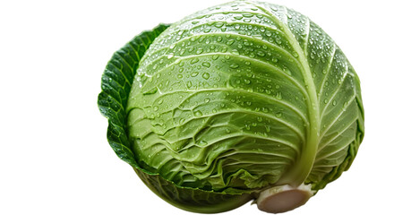 Fototapeta premium Fresh green savoy cabbage head with textured crinkled leaves for healthy cooking and nutrition