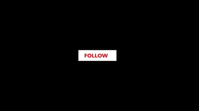 Digital cursor clicking white FOLLOW button for social media