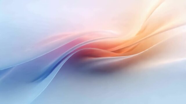 Animation starting ribbonlike gradient flowing across studio backdrop, blending blues into peach