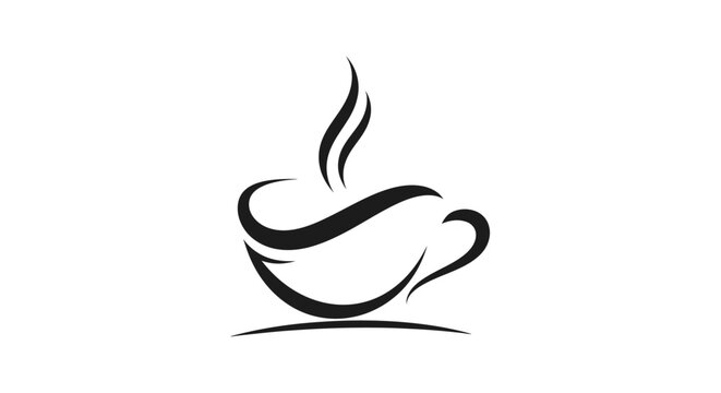 Steaming cup of hot coffee.