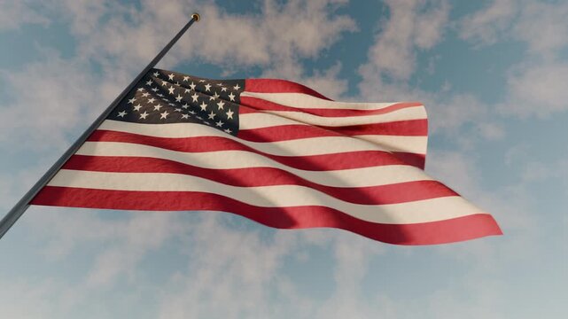 United States Flag Lowered in Honor of Fallen Heroes
