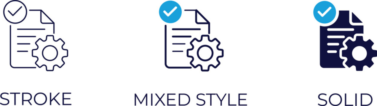 Document process management and approved settings icon for document, management, operation, policy, report, strategy icons collection.