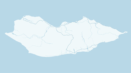 Modern minimalist vector map of Socotra Island, Yemen. High-quality SVG illustration of the island coastline and geographic layout for travel posters and nature infographics. © AliRza