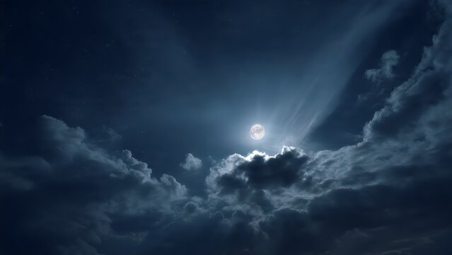 Moonlight Cloudy Night Sky Background