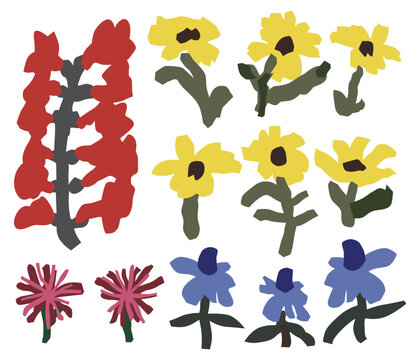colorful contemporary abstract flower collections