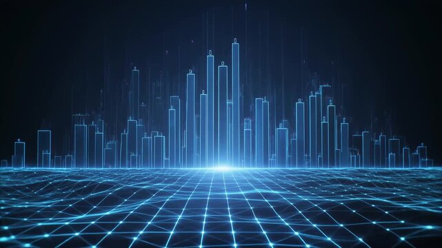 Clean fintech analytics scene minimal style animation background