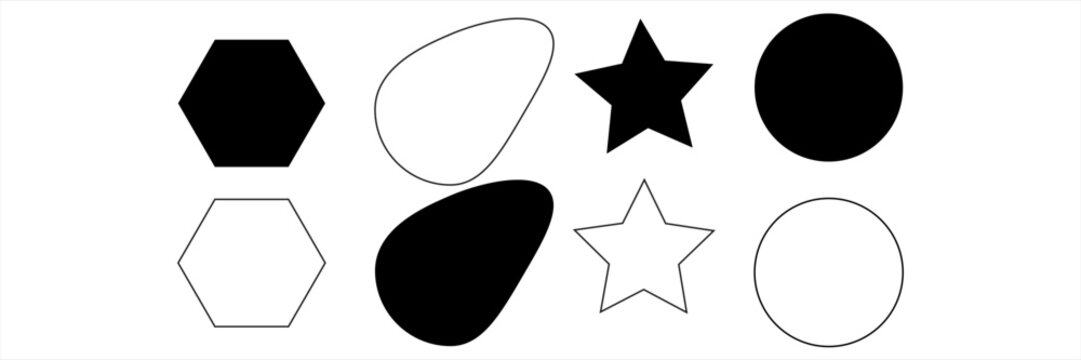 quadrangle, pentagon, hexagon, octagon icon. vector geometry pentagonal, hexagonal, octagonal polygon. five, six, eight sided polygon lines, vector