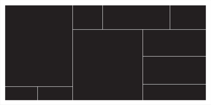 Mosaic collage pictures collection. Collage mood board grid template. Set of presentation backgrounds. Photo layout. Album Gallery banner vector illustration.eps,10