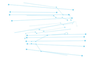 Obraz premium Abstract blue network lines on white background, digital technology connection nodes, futuristic data communication pattern for web design