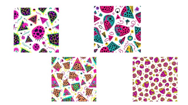 set of colorful geometric shapes