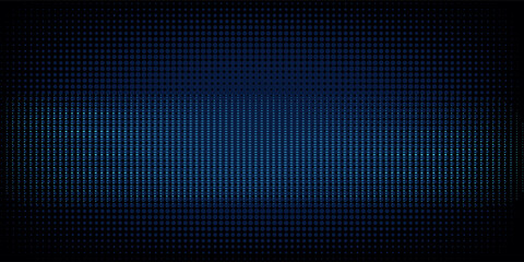 Dark blue halftone dot pattern background with glowing light effect. Vektor ini cocok untuk web, presentasi, iklan, teknologi, sport dan lain-lain © MUHAMMAD