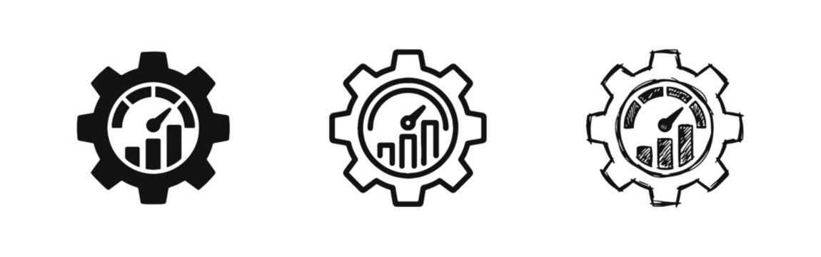 Performance Optimization and SEO Gear Icon Set