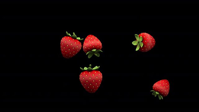Strawberry fountain &ndash; 3d render with alpha channel.